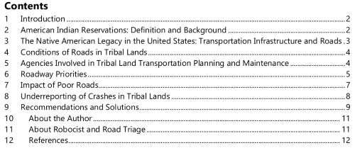 Blog: Paving the Way for Tribal Lands: The Infrastructure Crisis Impact on Native Communities: Table of Content